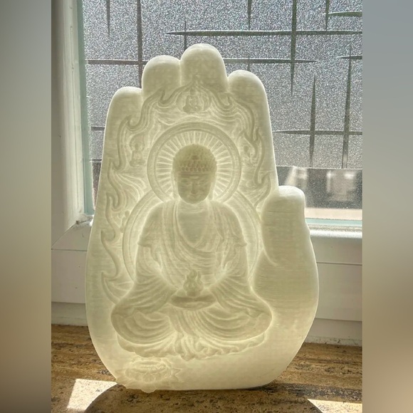 Buddha's hand, shelf wall decoration yoga meditation statue hamsa namaste om - Picture 1 of 5